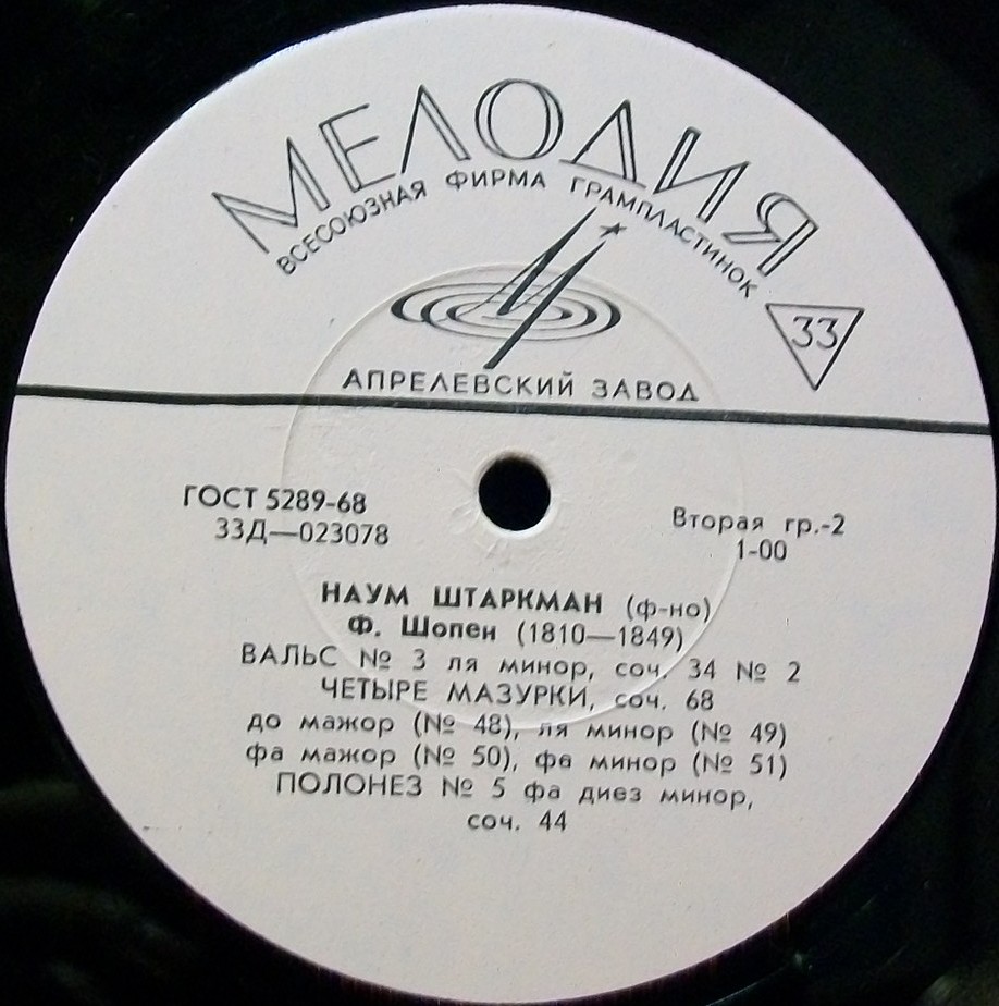 Ф. Шопен. Играет Наум Штаркман (ф-но)