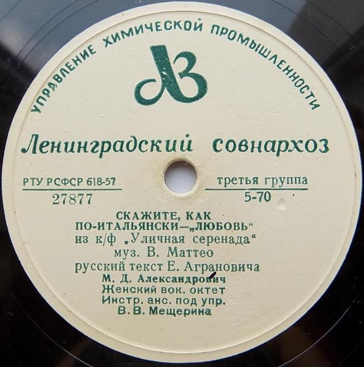 М. Александрович — Уличная серенада / Скажите, как по-итальянски — «Любовь»