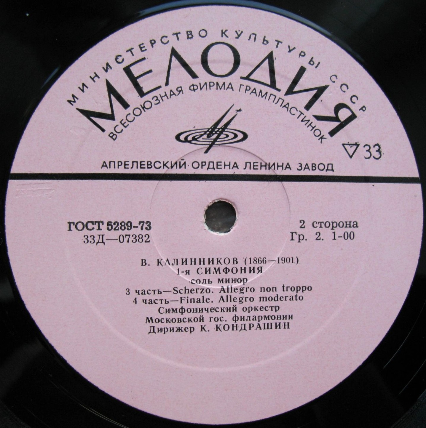 В. КАЛИННИКОВ (1866-1901) Симфония № 1 соль минор (К. Кондрашин)