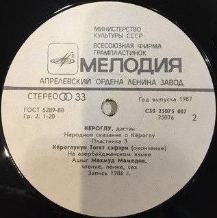 ДАСТАН «КЕРОГЛУ». Нар. сказание о Кёроглу