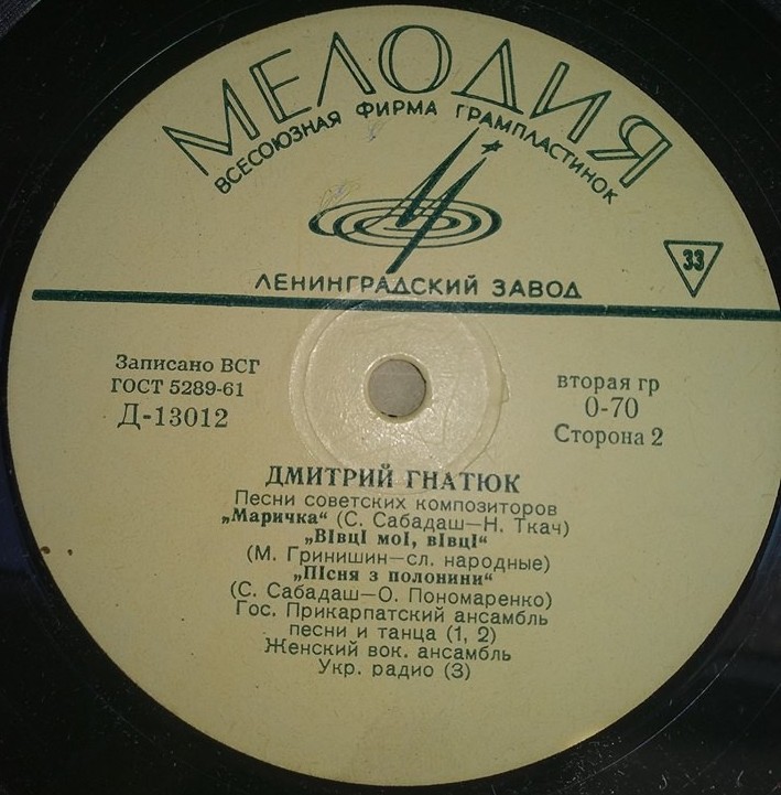 Дмитрий Гнатюк. Песни советских композиторов