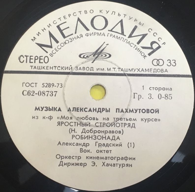 Мелодии экрана. Песни А. Пахмутовой из к/ф "Моя любовь на третьем курсе"