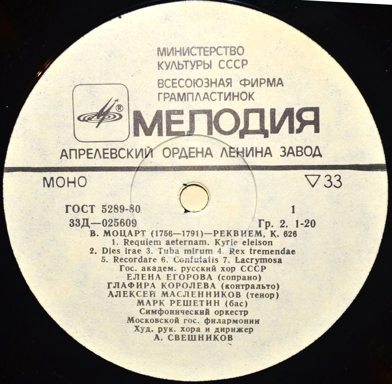 В. А. МОЦАРТ (1756-1791) «Реквием» — А. Свешников