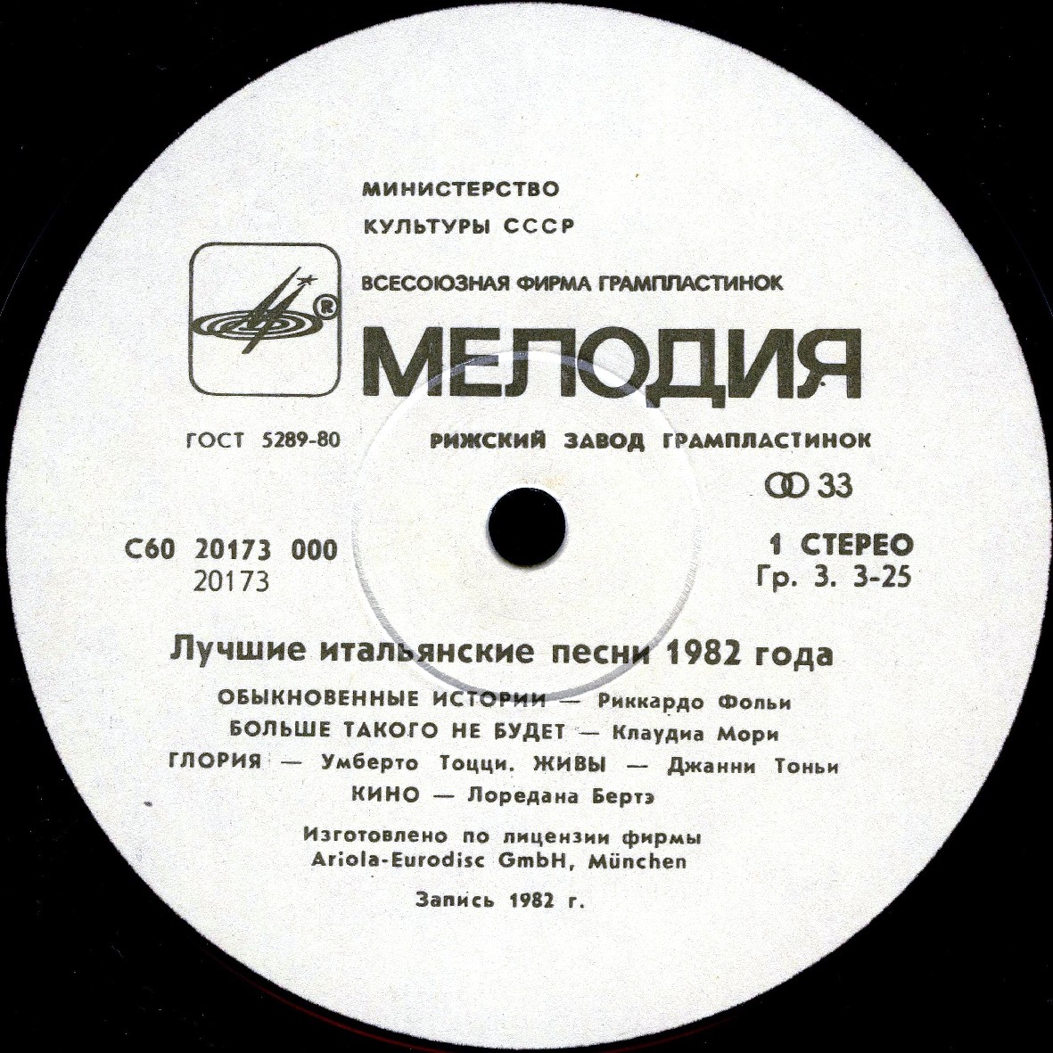 Лучшие итальянские песни 1982 года