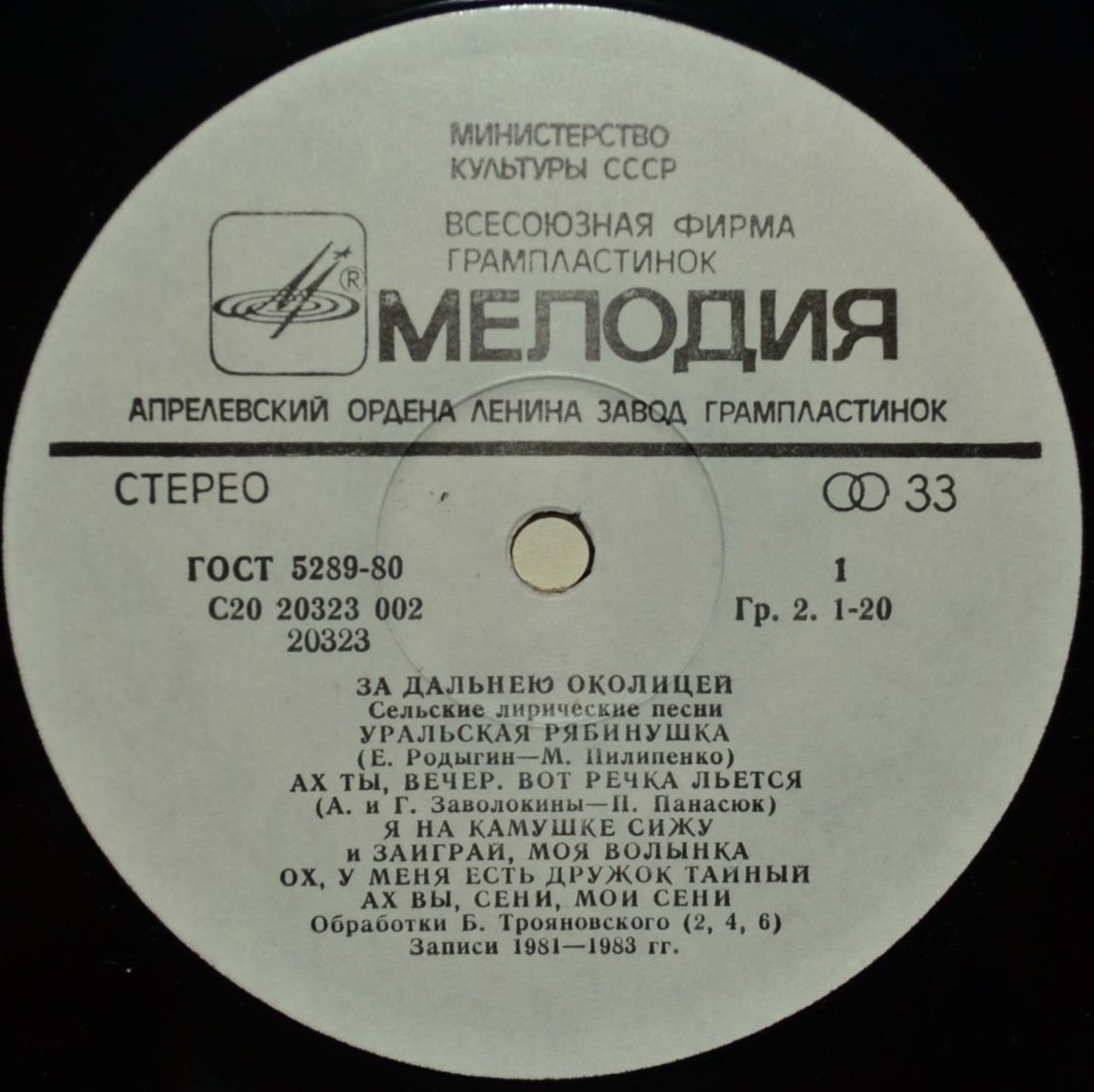 ЗА ДАЛЬНЕЮ ОКОЛИЦЕЙ. Сельские лирические песни