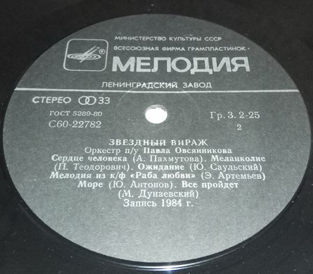Оркестр п/у Павла Овсянникова. «Звездный вираж»