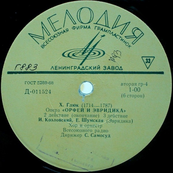 Х. В. ГЛЮК (1714–1787): «Орфей и Эвридика», опера в 3 д. (С. Самосуд)