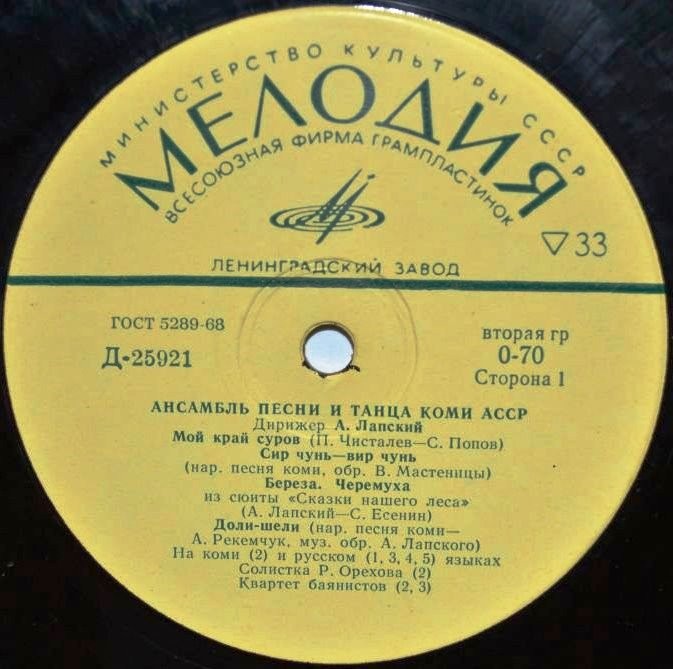 Государственный ансамбль песни и танца Коми АССР п/у А. Лапского