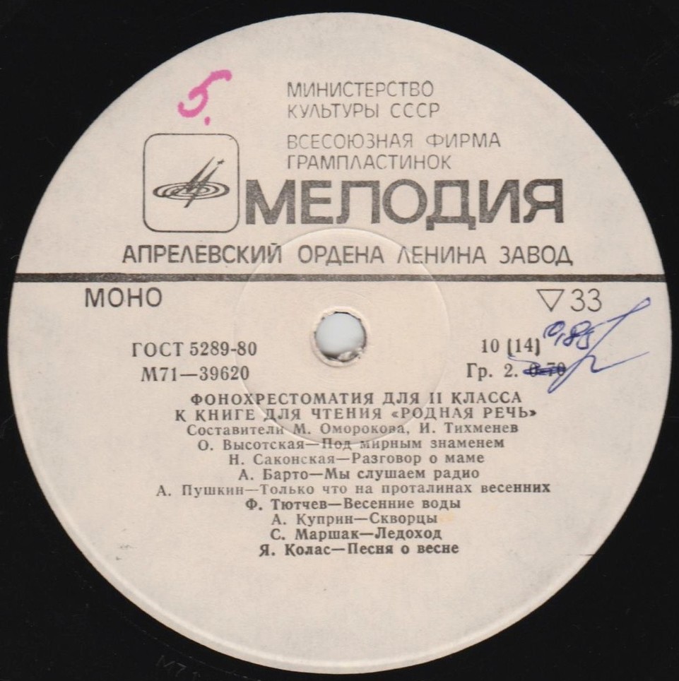 ФОНОХРЕСТОМАТИЯ для II класса к книге для чтения «Родная речь» (5/7)