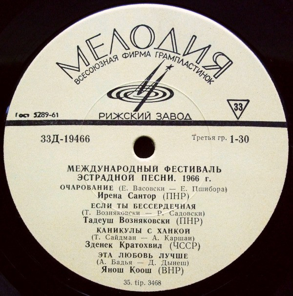 МЕЖДУНАРОДНЫЙ ФЕСТИВАЛЬ ЭСТРАДНОЙ ПЕСНИ (Москва, 1966 г.)