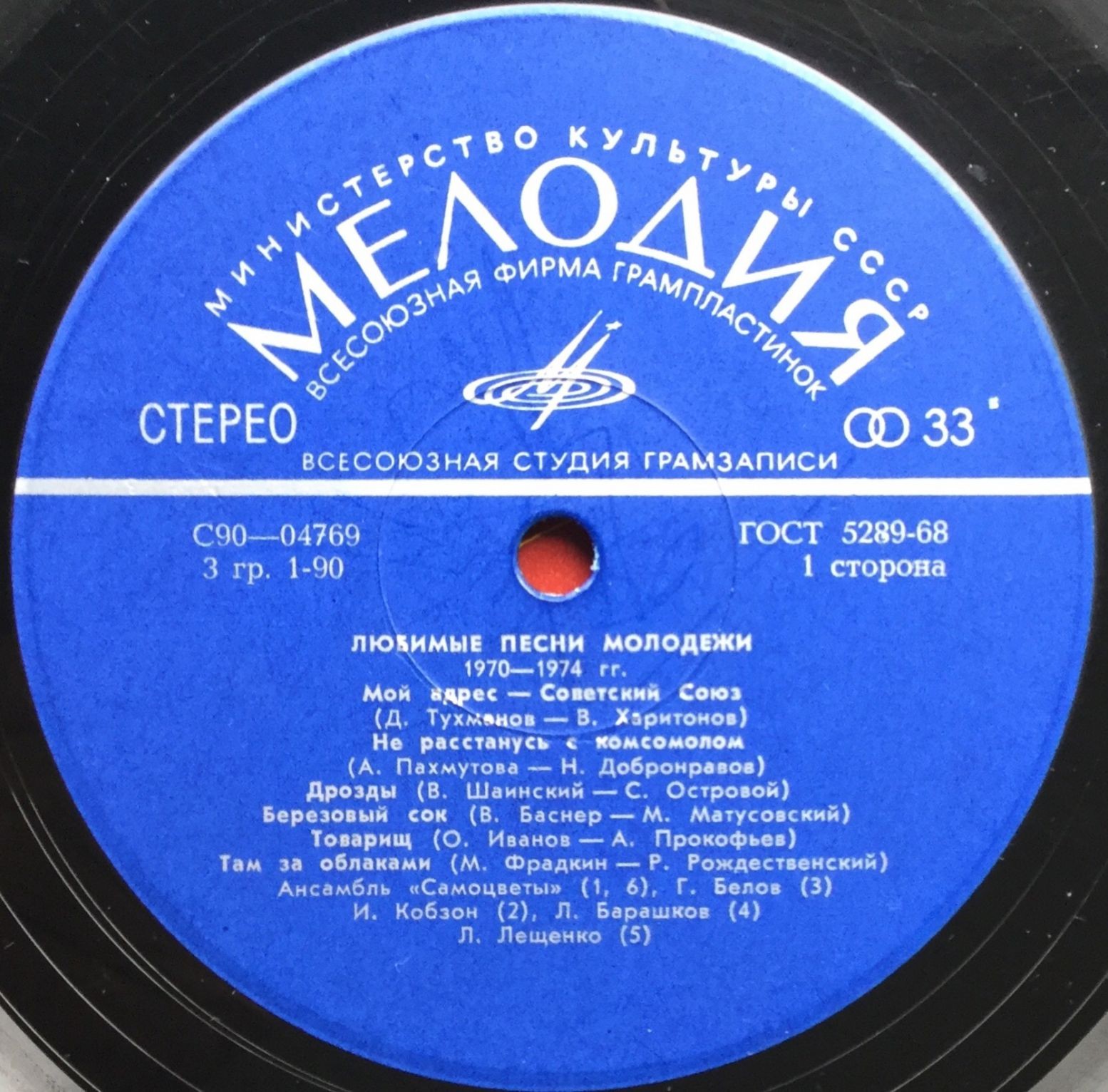 Любимые песни молодежи 1970-1974 гг.