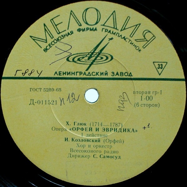 Х. В. ГЛЮК (1714–1787): «Орфей и Эвридика», опера в 3 д. (С. Самосуд)