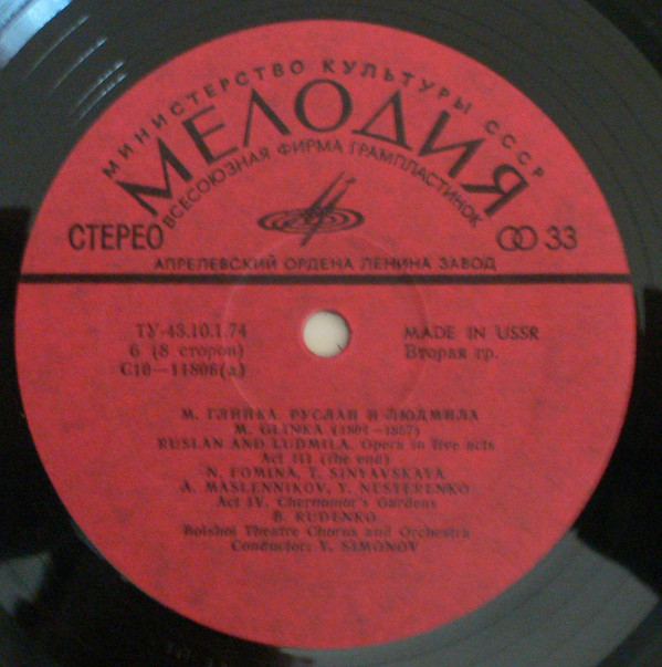 М. ГЛИНКА (1804—1857): «Руслан и Людмила», опера в пяти действиях