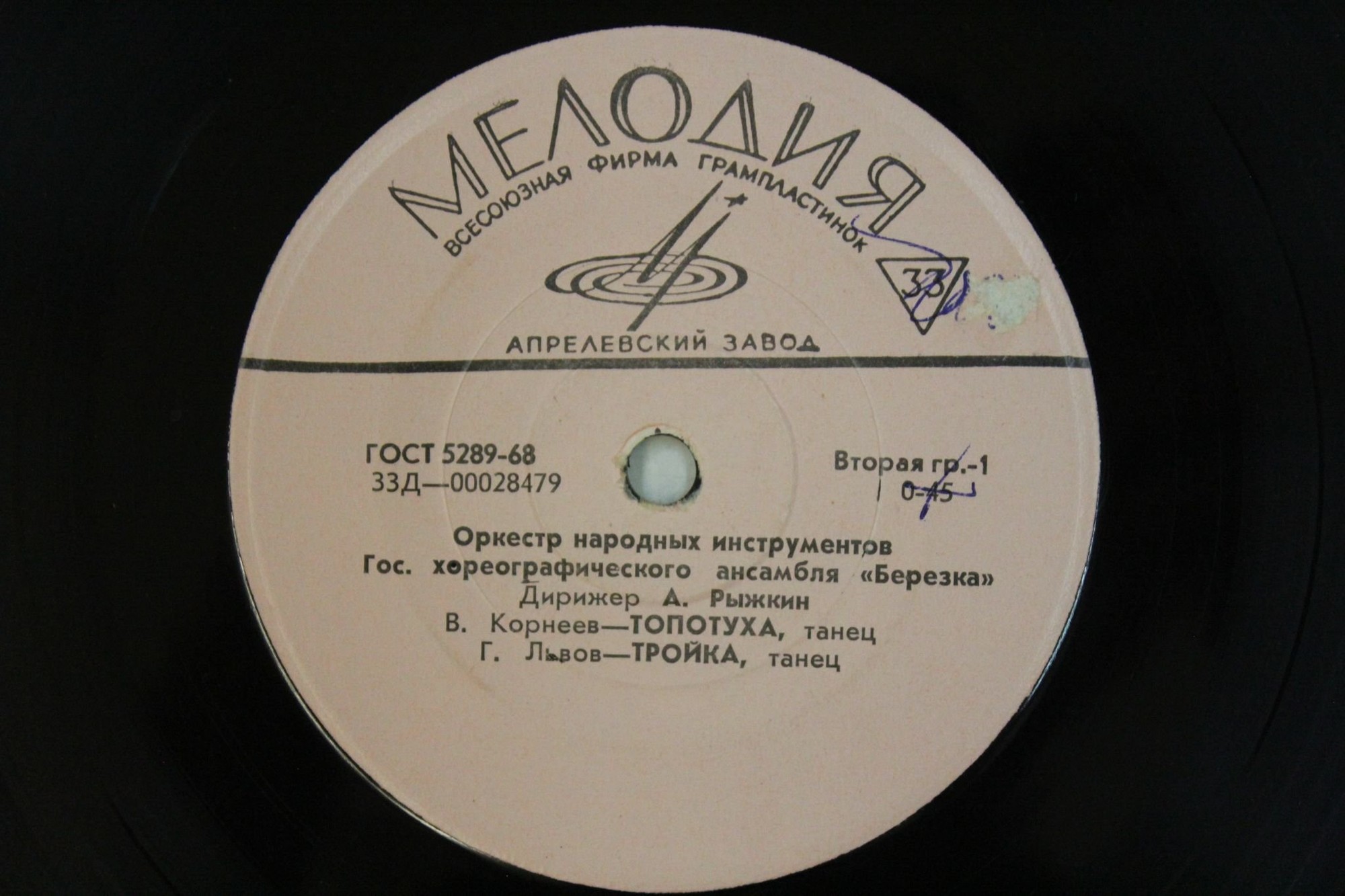 ОРКЕСТР НАР. ИНСТРУМЕНТОВ ГОС. ХОРЕОГРАФИЧЕСКОГО АНСАМБЛЯ «БЕРЕЗКА». Дирижер А. Рыжкин