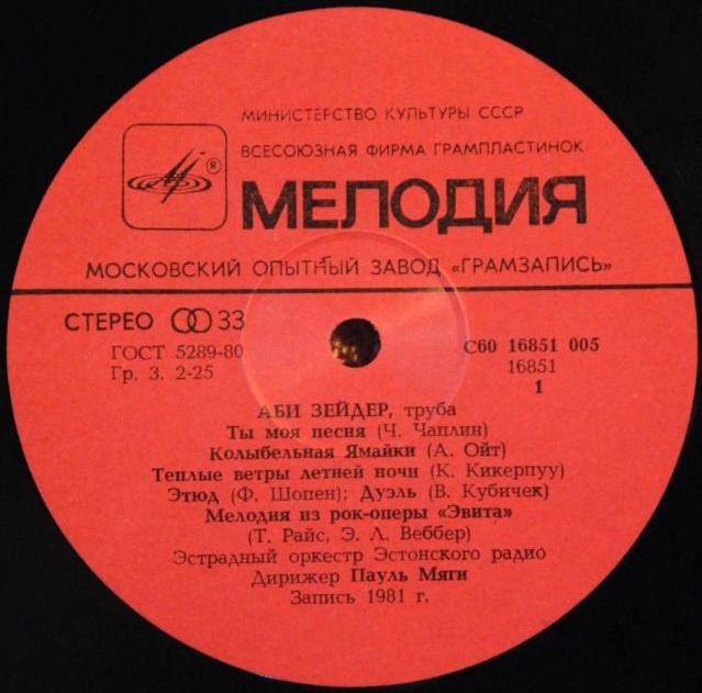 Аби Зейдер (труба). Популярные мелодии