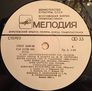 75 ЛЕТ АЗЕРБАЙДЖАНСКОМУ ГОС. АКАДЕМ. ТЕАТРУ ОПЕРЫ И БАЛЕТА им. М. Ф. АХУНДОВА.