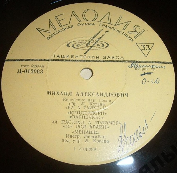 Михаил Александрович — Еврейские народные песни