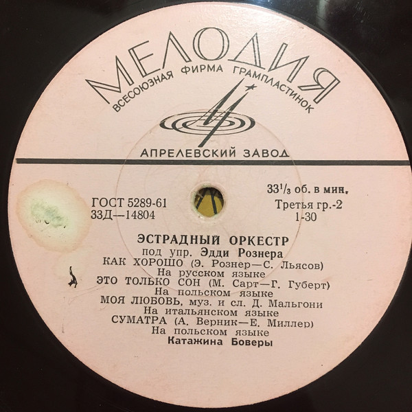 ЭСТРАДНЫЙ ОРКЕСТР п/у Э. РОЗНЕРА