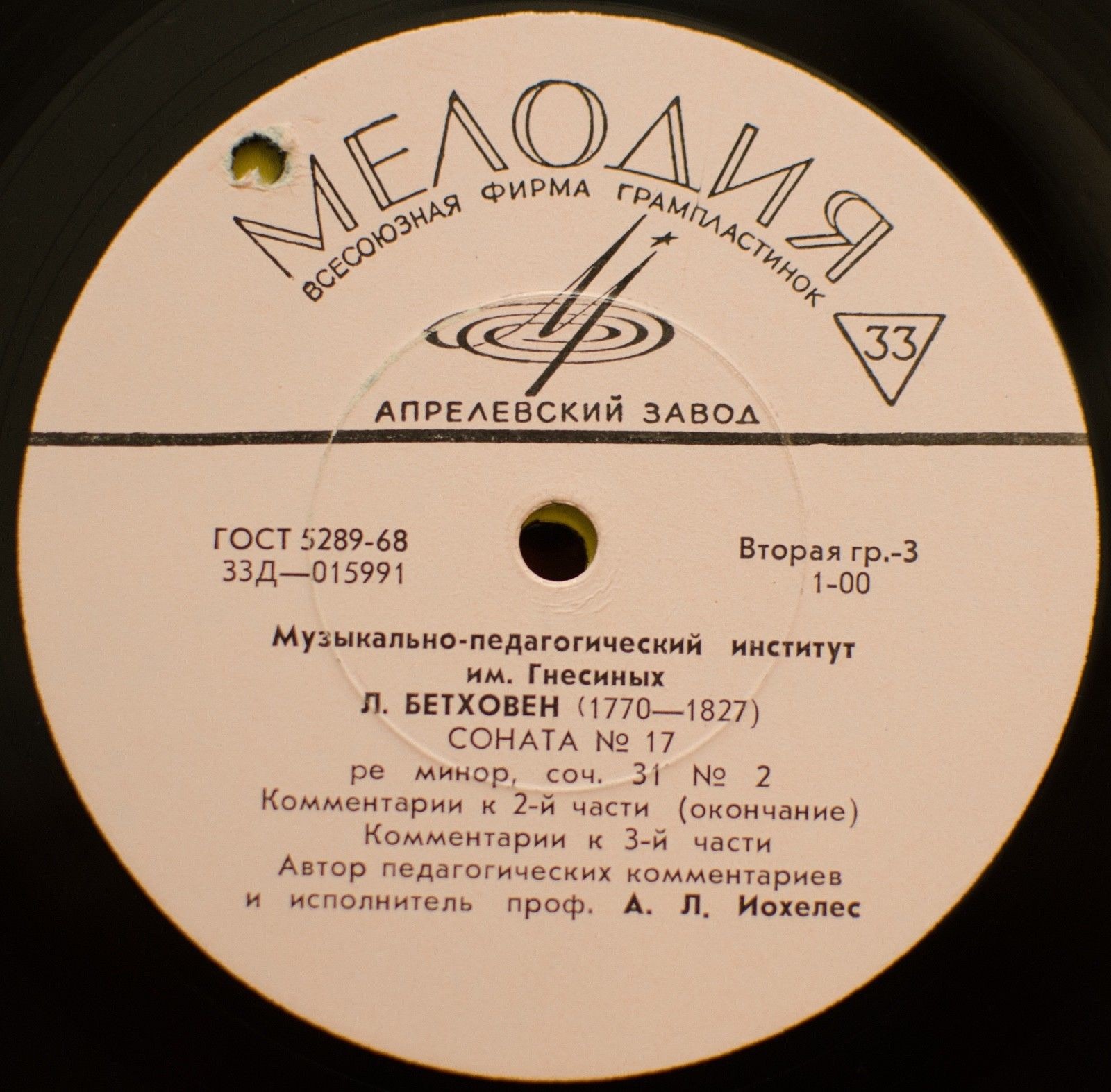 Л. БЕТХОВЕН Соната №17 для ф-но (педагогические комментарии профессора А. Иохелеса)