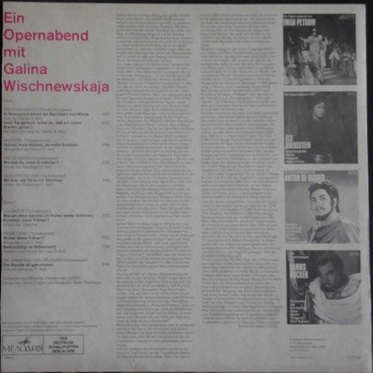 Галина ВИШНЕВСКАЯ (сопрано, 1926-2012) «Арии из опер Н. Римского-Корсакова и П. Чайковского»