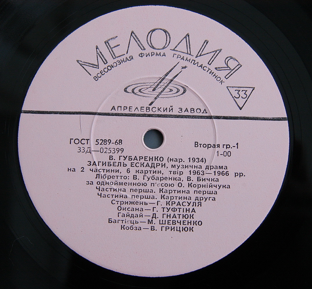 В. ГУБАРЕНКО. «Загибель ескадри», музыкальная драма (на украинском языке)