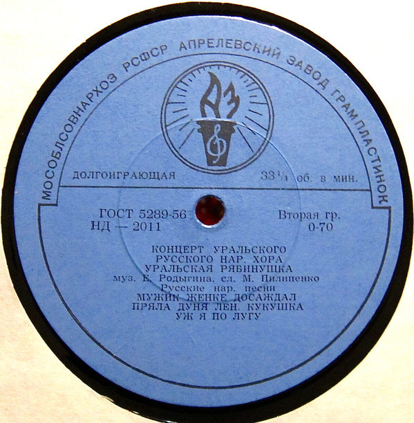 ГОС. УРАЛЬСКИЙ РУССКИЙ НАР. ХОР, худ. рук. Л. Христиансен