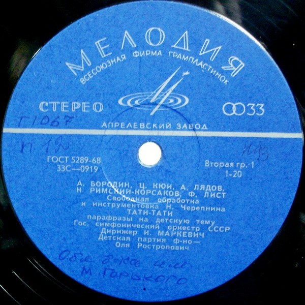 Дирижирует И. Маркевич