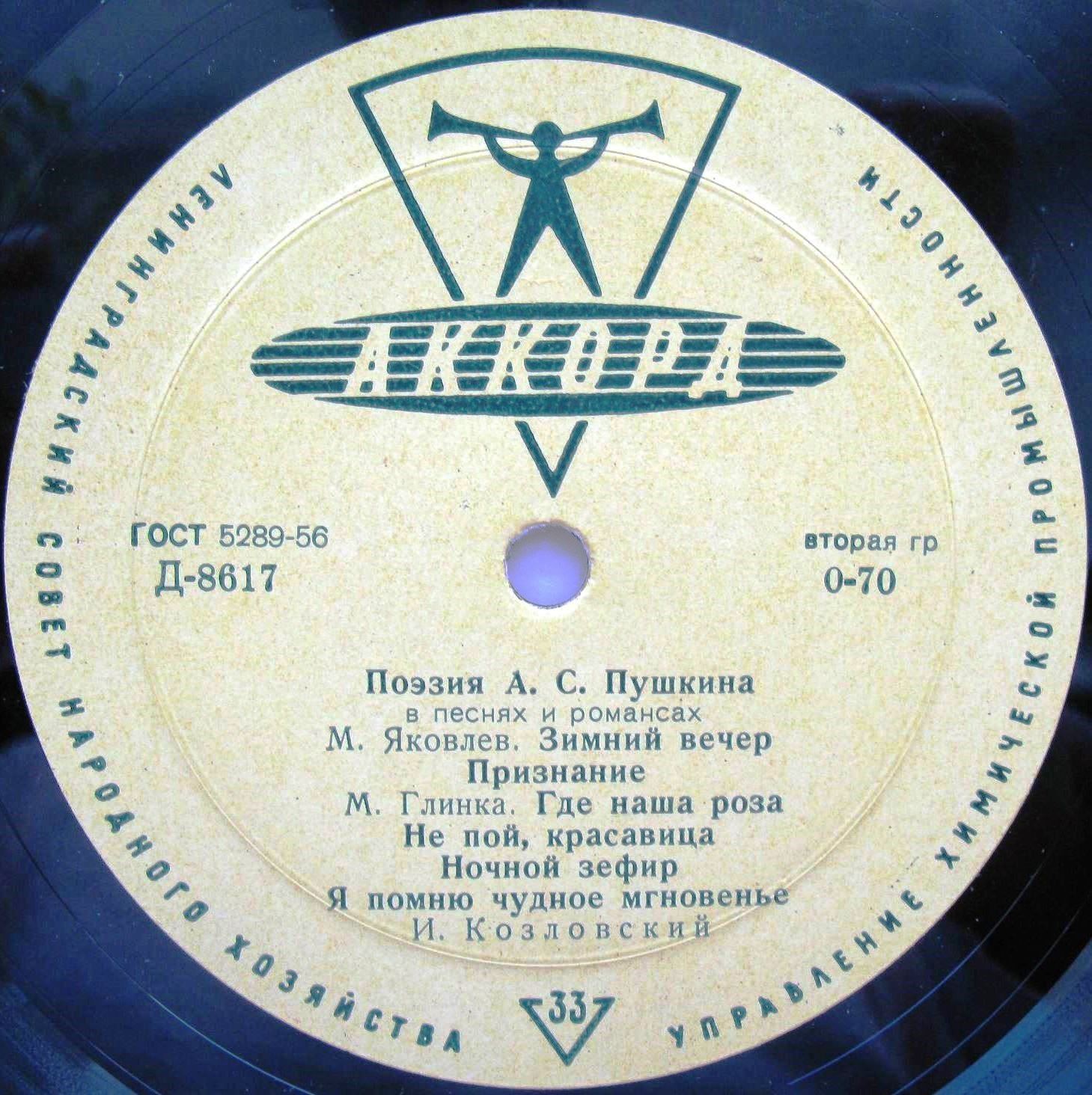 Поэзия А. С. Пушкина в песнях и романсах. И. Козловский