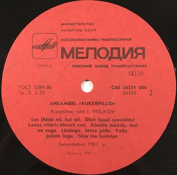 Ансамбль "КУКЕРПИЛЛИД" (Kukerpillid), худ. рук. Ике Волков - на эстонском языке