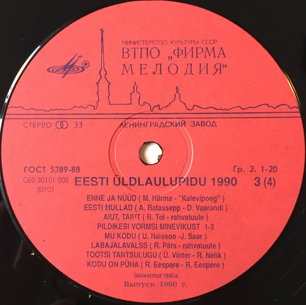 ПРАЗДНИК ПЕСНИ ЭСТОНИИ 1990 г.