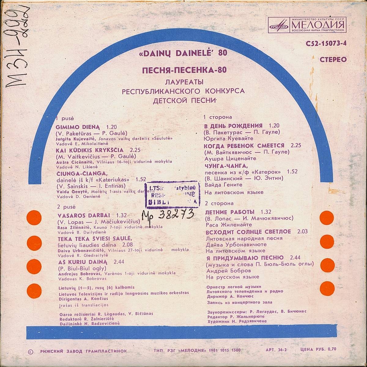 «ПЕСНЯ-ПЕСЕНКА-80». Лауреаты Республиканского конкурса детской песни