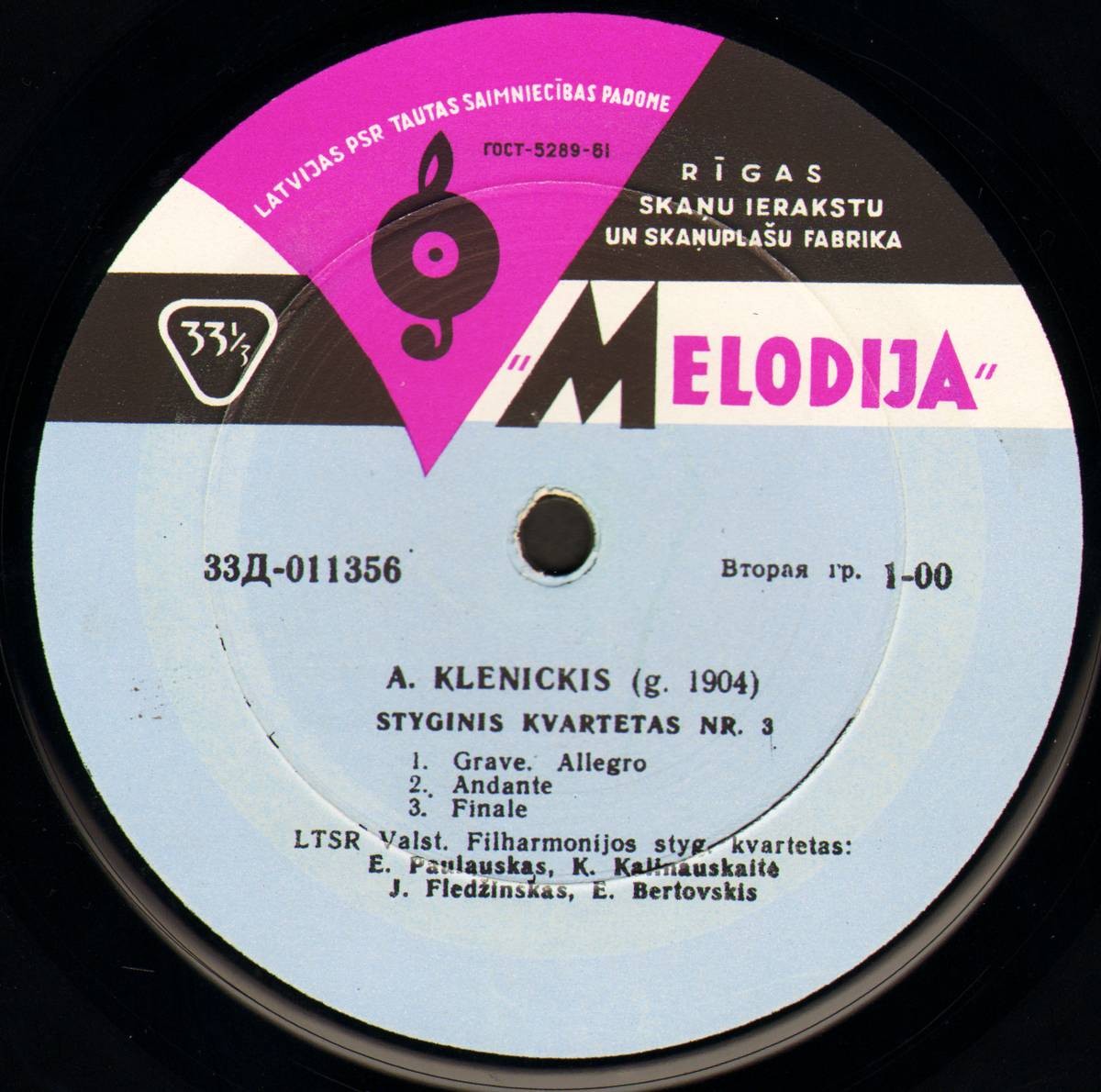 КЛЕНИЦКИС Абелис (1904)