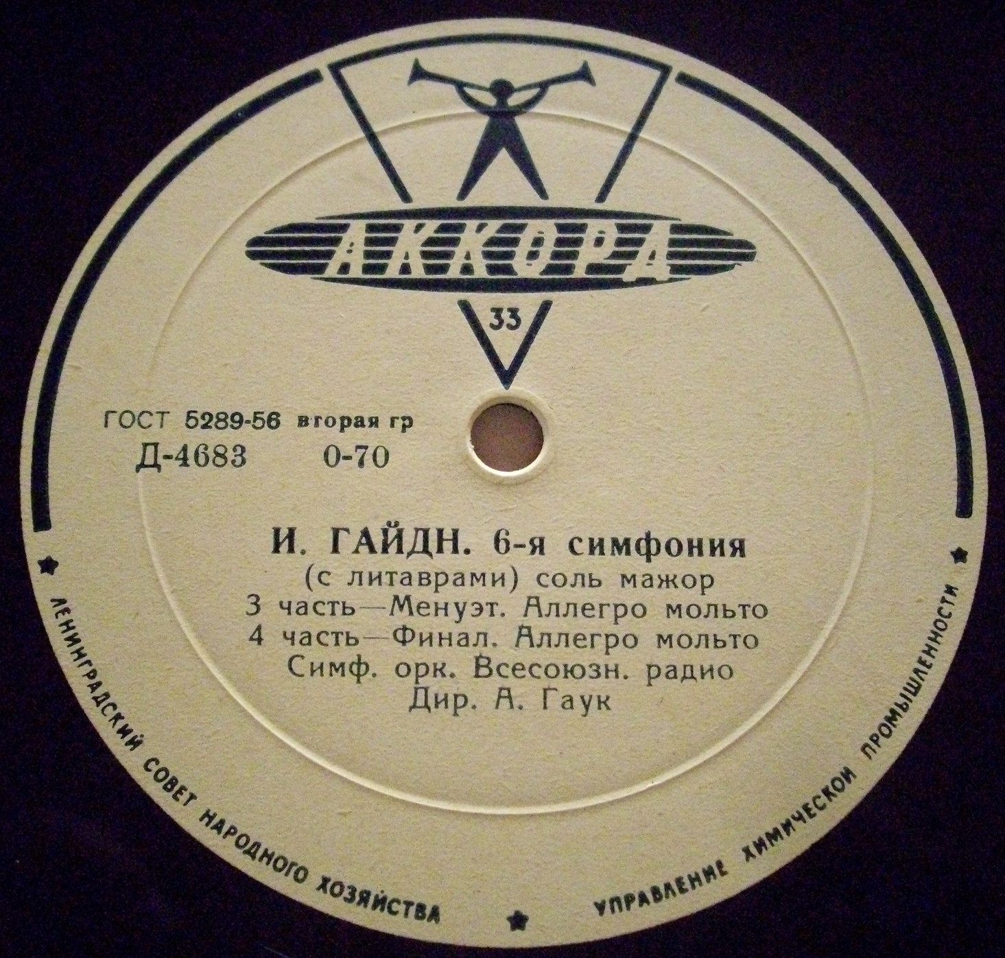 Й. Гайдн: 6-я симфония (с литаврами) соль мажор (А. Гаук)