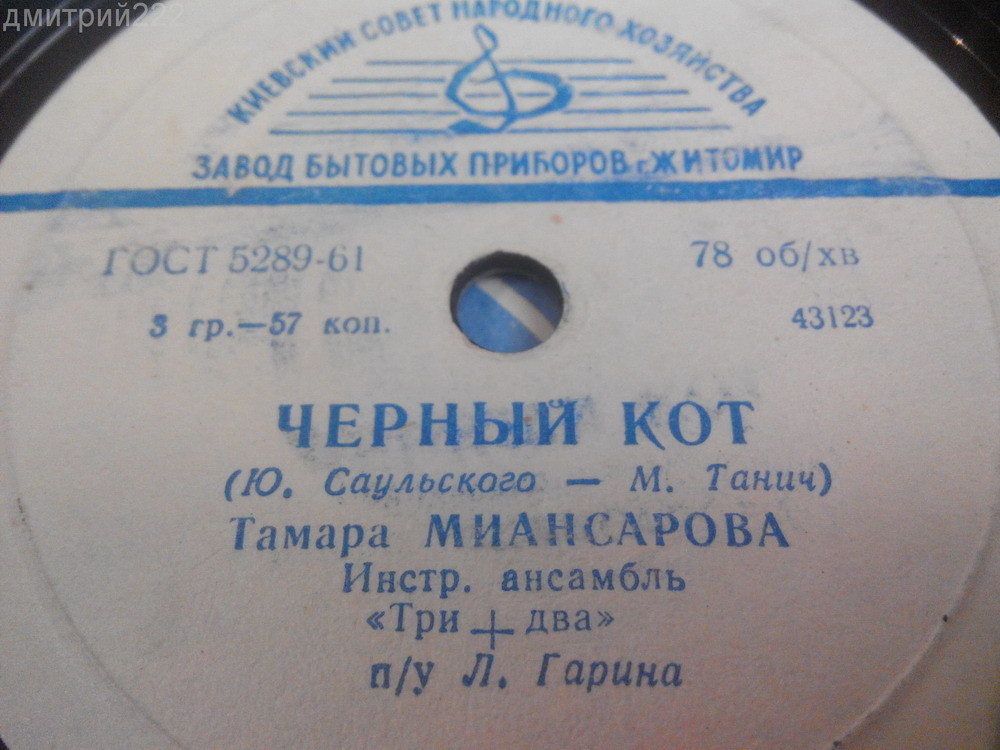Тамара Миансарова — Чёрный кот / Город спит