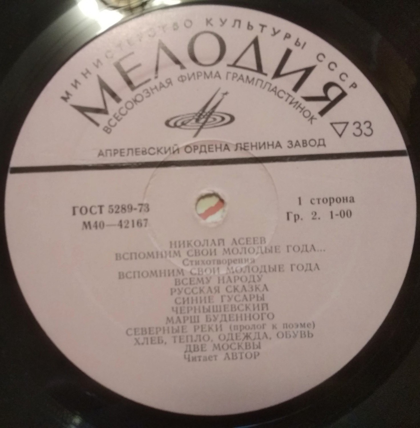 Николай Асеев. Вспомним свои молодые года...