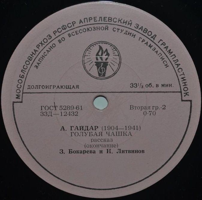 А. ГАЙДАР (1904-1941) "Голубая чашка": рассказ (З. Бокарева и Н. Литвинов)