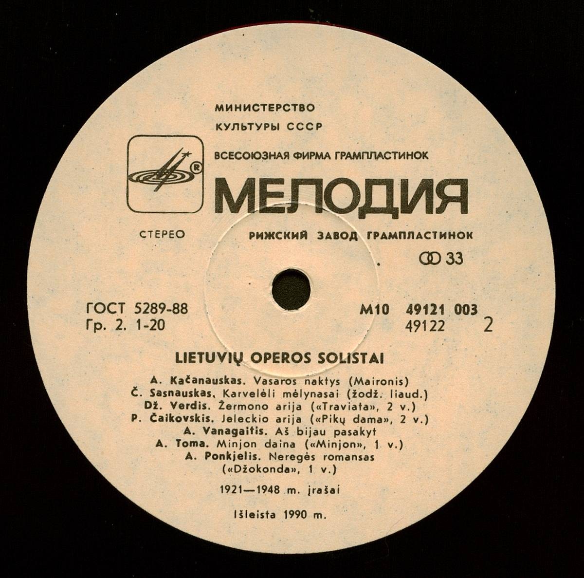 СОЛИСТЫ ЛИТОВСКОЙ ОПЕРЫ.