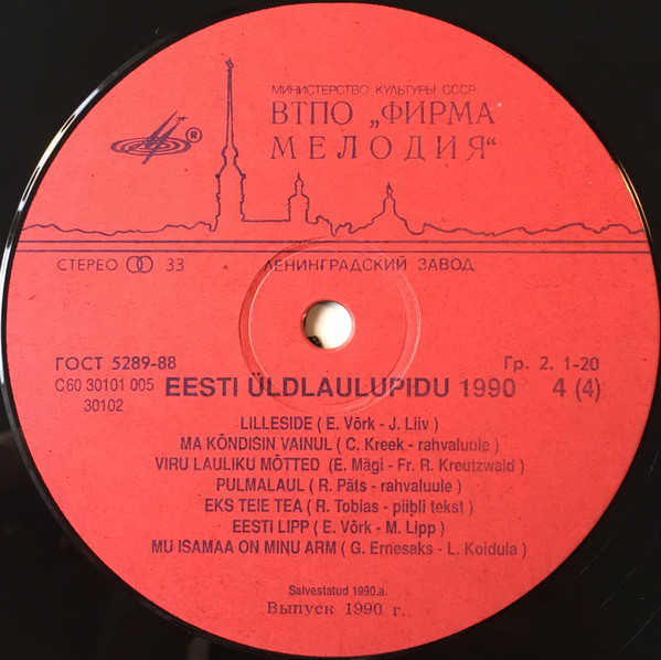 ПРАЗДНИК ПЕСНИ ЭСТОНИИ 1990 г.