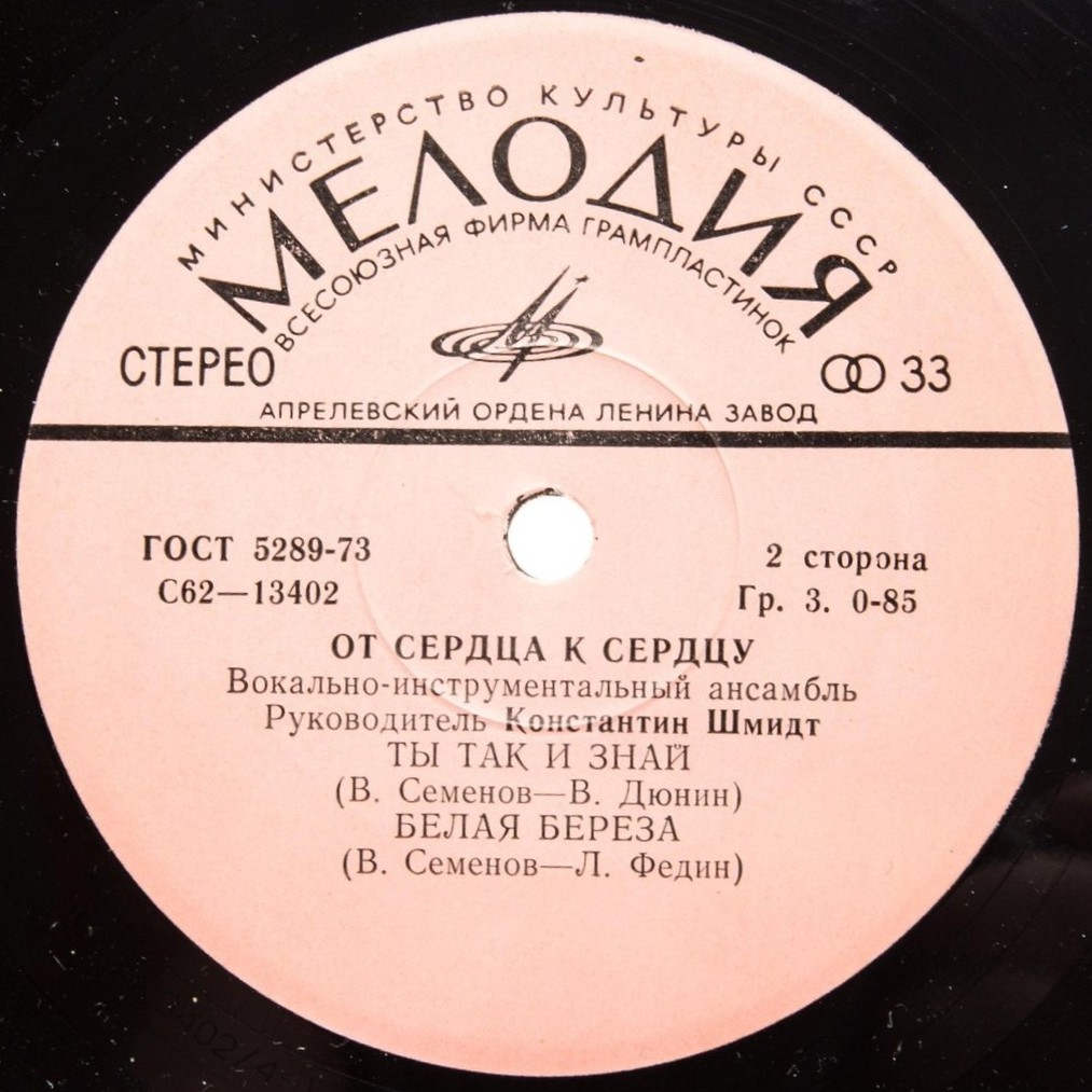 ВИА «ОТ СЕРДЦА К СЕРДЦУ» Руководитель Константин Шмидт