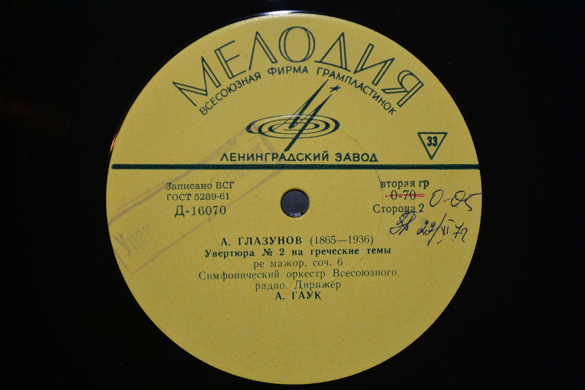 А. ГЛАЗУНОВ Две увертюры на греческие темы