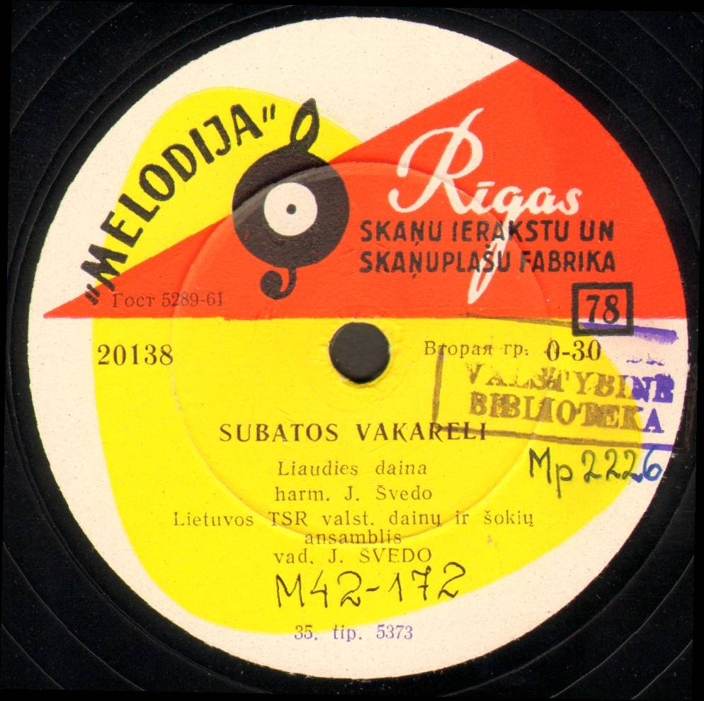 Subatos vakarėlį / Žemaitiška liaudies daina