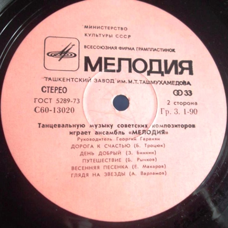Играет ансамбль "Мелодия". ТАНЦЕВАЛЬНАЯ МУЗЫКА СОВЕТСКИХ КОМПОЗИТОРОВ