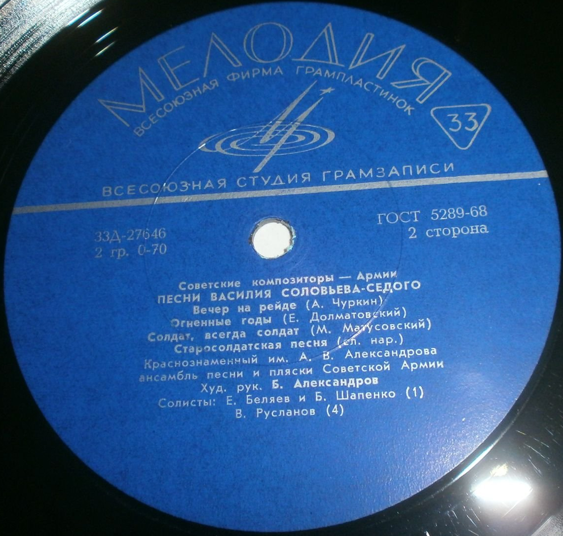Песни В. П. СОЛОВЬЕВА-СЕДОГО. Из цикла "Советские композиторы - Армии"