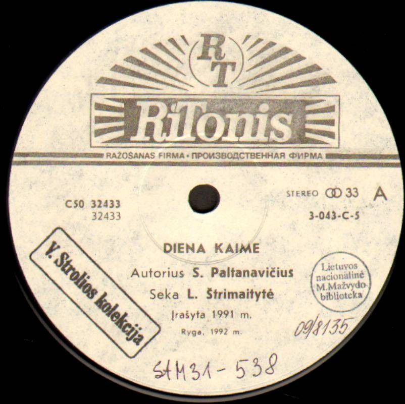 PALTANAVICIUS Selemonas. Diena Kaime