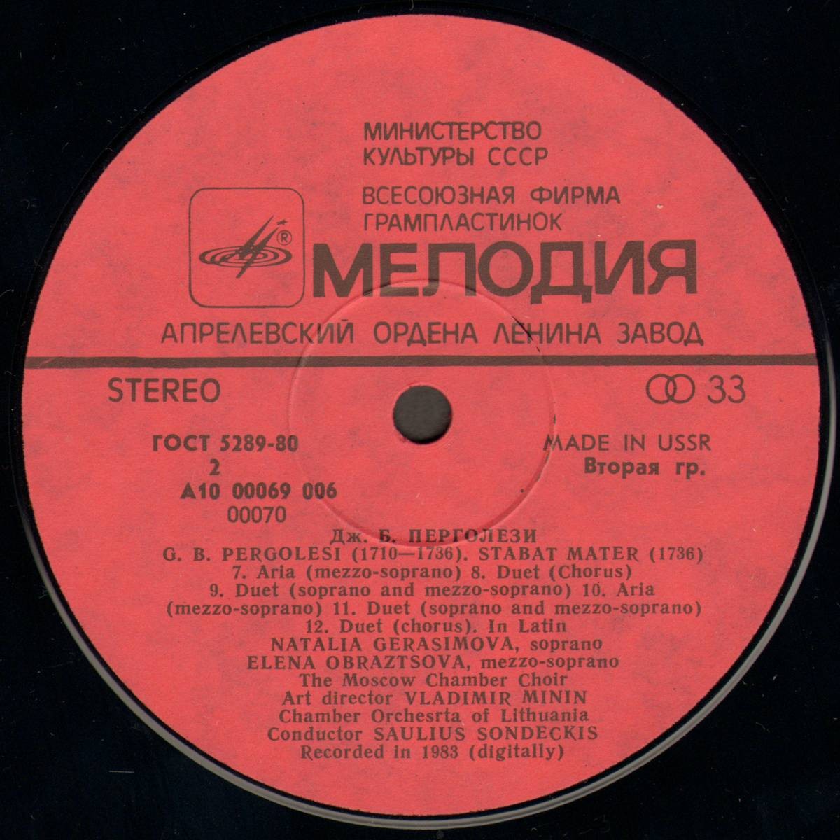 Дж. Б. ПЕРГОЛЕЗИ. «Stabat Mater»
