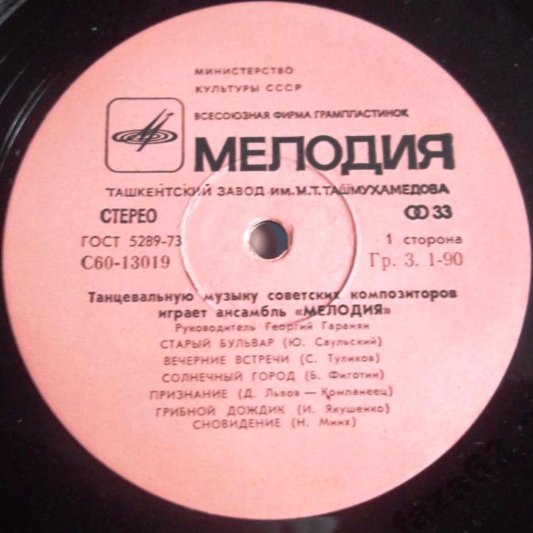 Играет ансамбль "Мелодия". ТАНЦЕВАЛЬНАЯ МУЗЫКА СОВЕТСКИХ КОМПОЗИТОРОВ