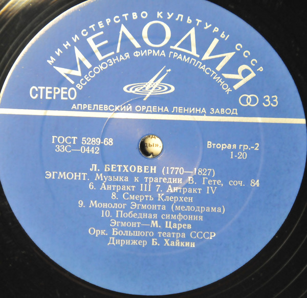 ЛЮДВИГ ВАН БЕТХОВЕН «Эгмонт». Музыка к трагедии В. Гёте, соч. 84