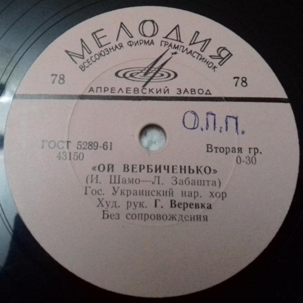 Гос. Украинский нар. хор, худ. рук. Г. Веревка