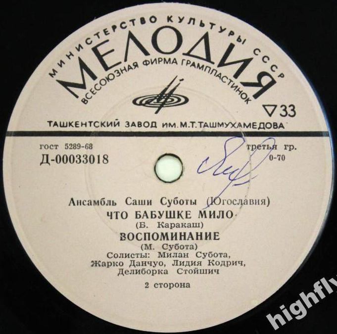 ВИА "Поющие гитары" / Ансамбль Саши Суботы (Югославия)