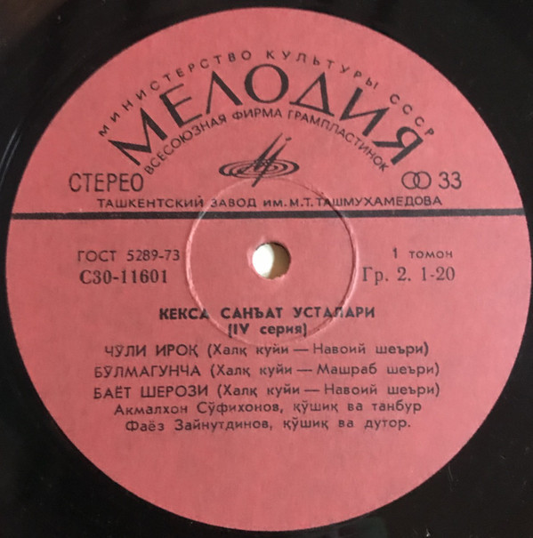 СУФИХАНОВ Акмалхон и ЗАЙНУТДИНОВ Фаез. Из серии «СТАРЕЙШИЕ МАСТЕРА ИСКУССТВ» (выпуск 4). На узбекском яз.